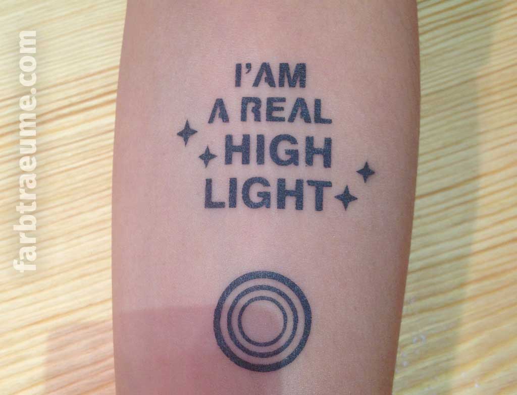 Airbrush-Tattoo "I'm a real highlight"
