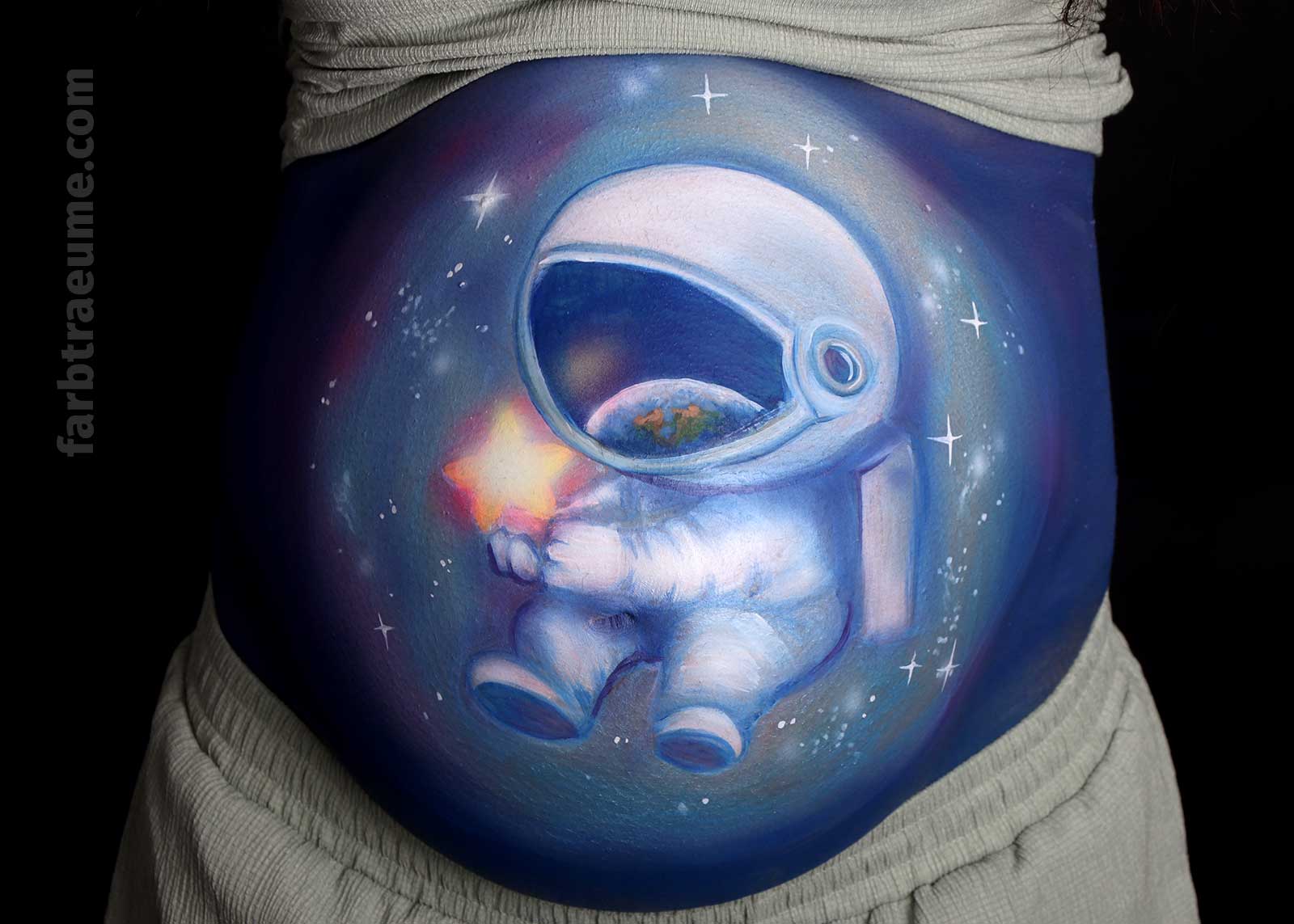 babybauchbemalung-astronaut Bellypainting Astronaut